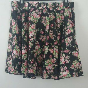 Sho Sho flared elastic waist floral skirt